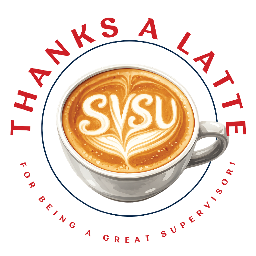 SVSU latte sticker design two